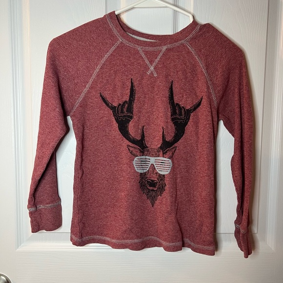 Arizona Boys Red Long Sleeve Graphic Thermal Shirt 8 - Picture 1 of 5